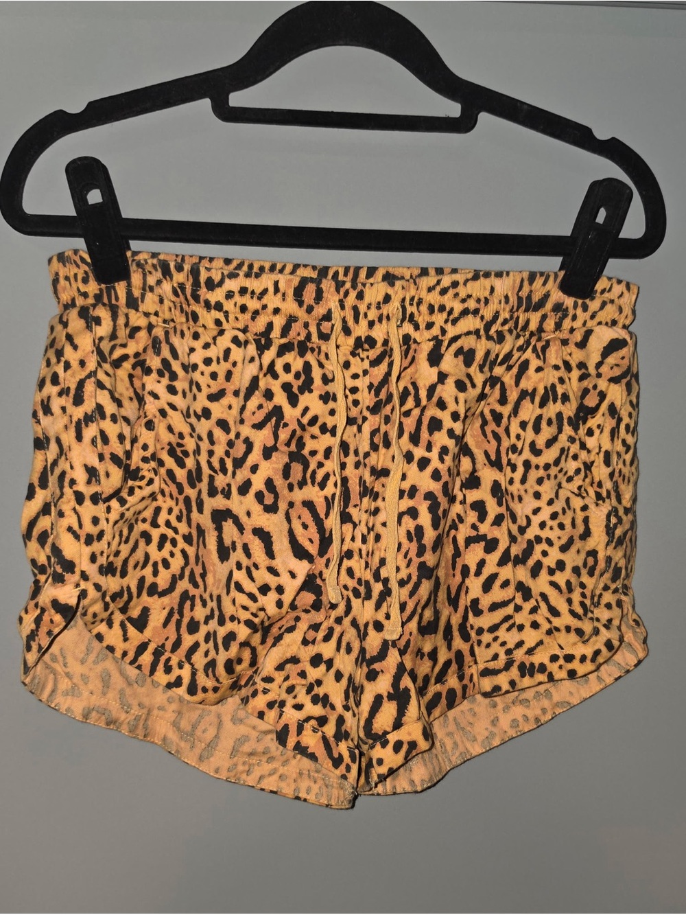 Billabong Women's Leopard Print Athletic Shorts - Tan and Black